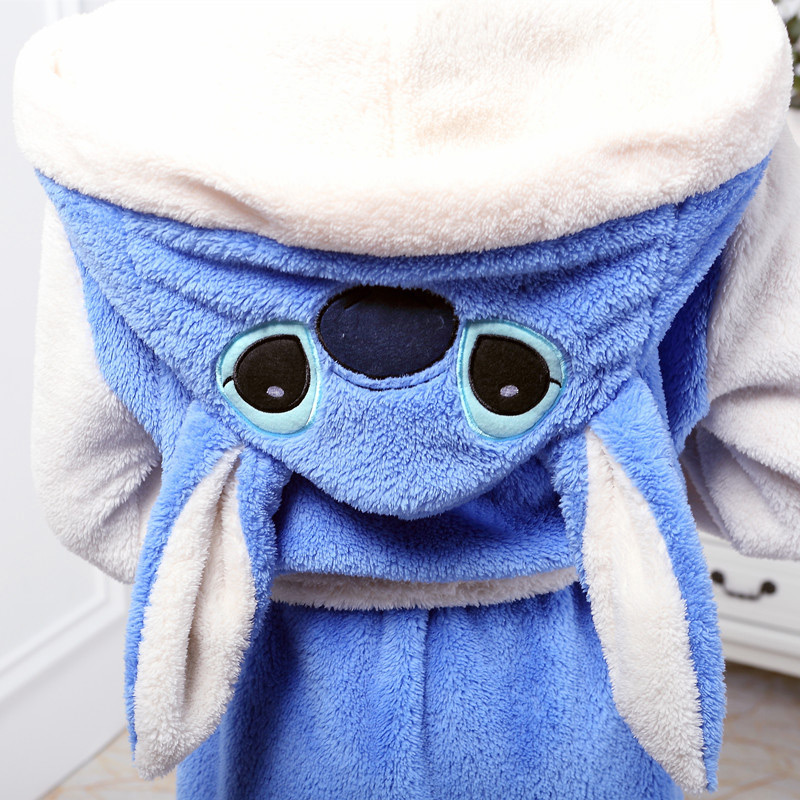Lovely Blue Stitch Shape Decorated Night-robe,CURVE SLEEP & LOUNGE