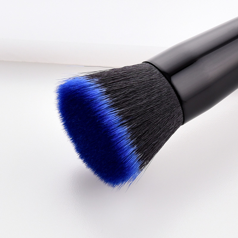 Fashion Blue+black Sector Shape Decorated Cosmetic Brush(10pcs）,Beauty tools