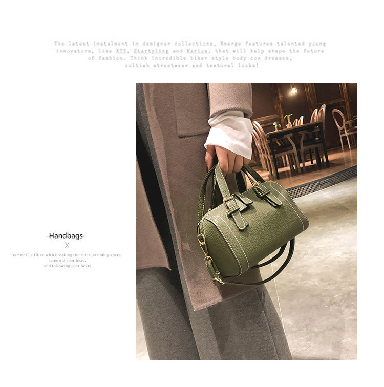 Fashion Green Pure Color Decorated Pillow Shape Bag,Handbags