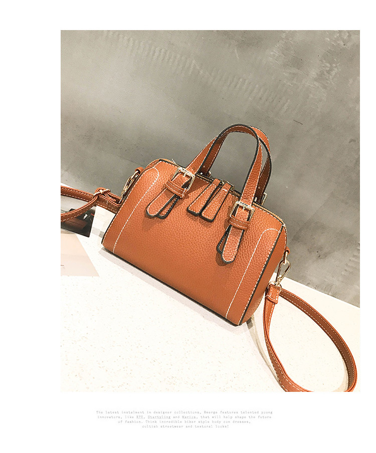 Fashion Brown Pure Color Decorated Pillow Shape Bag,Handbags