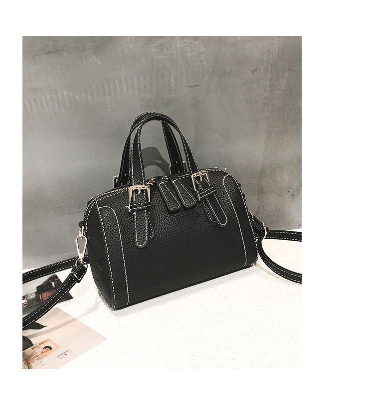 Fashion Black Pure Color Decorated Pillow Shape Bag,Handbags