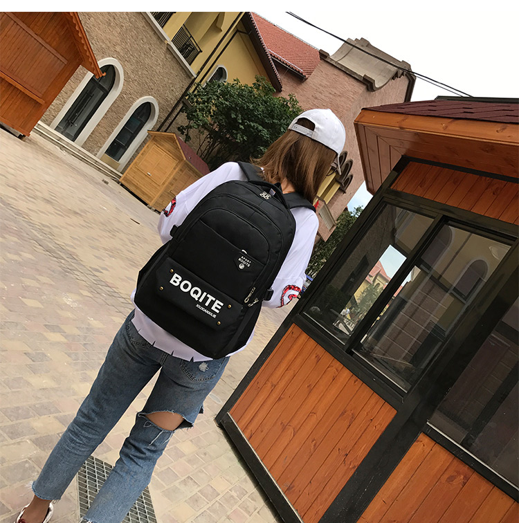Fashion Navy Letter Pattern Decorated Backpack,Backpack