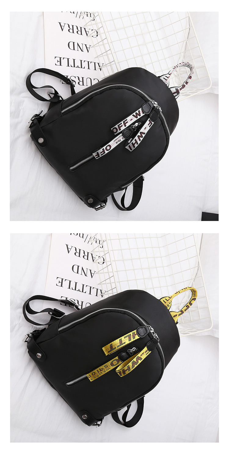 Fashion Yellow Ribbon Decorated Simple Backpack,Backpack