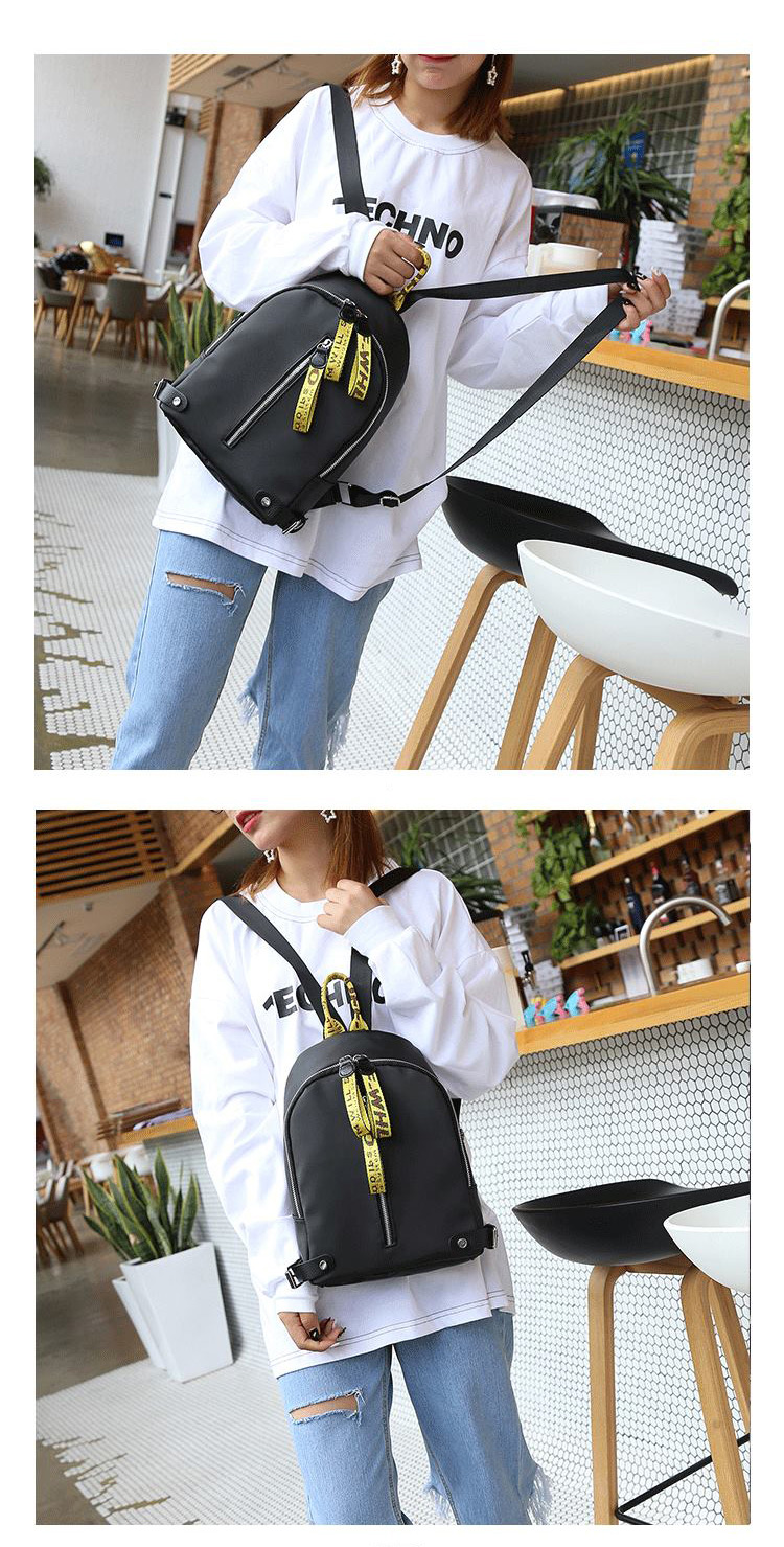 Fashion Gray Ribbon Decorated Simple Backpack,Backpack