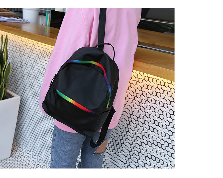 Fashion Black Double Layer Zippers Design Backpack,Backpack