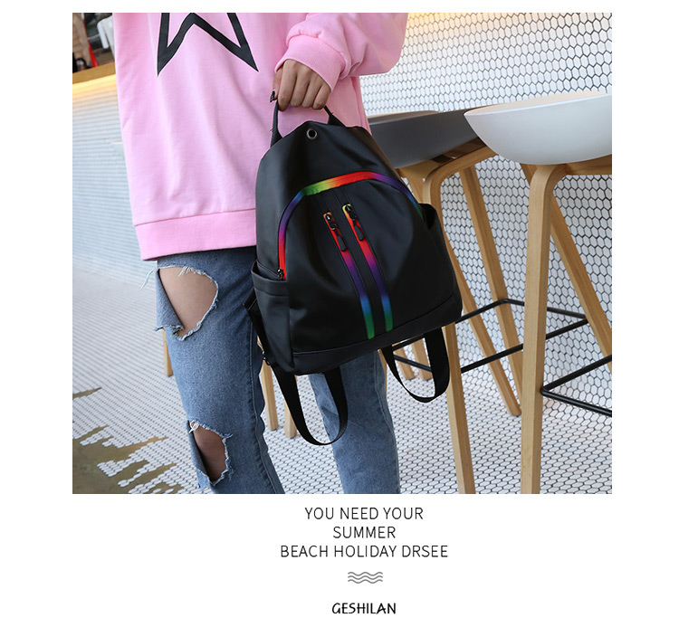 Fashion Black Double Layer Zippers Design Backpack,Backpack