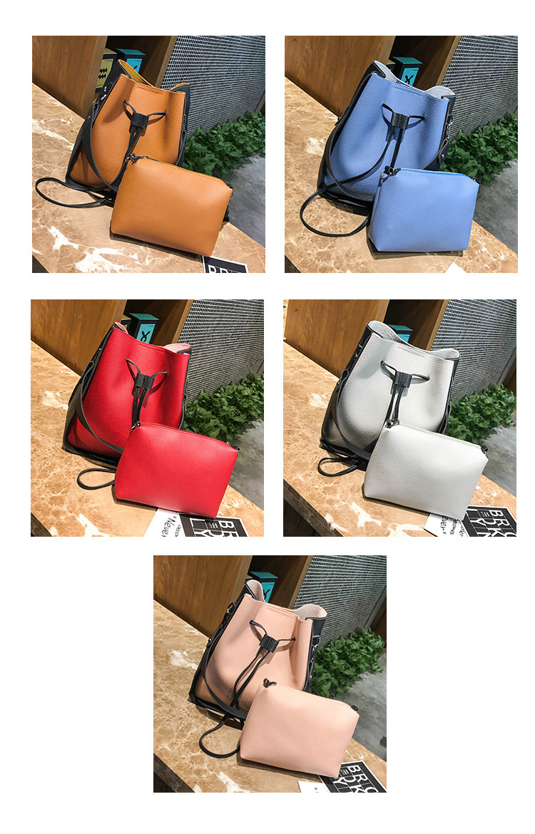 Fashion Light Brown Pure Color Decorated Shoulder Bag(2pcs),Shoulder bags
