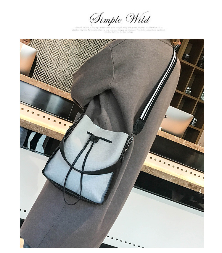 Fashion Gray Pure Color Decorated Shoulder Bag(2pcs),Shoulder bags