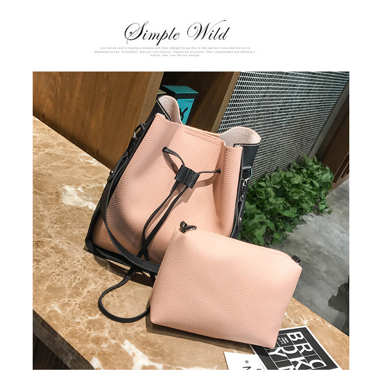Fashion Pink Pure Color Decorated Shoulder Bag(2pcs),Shoulder bags