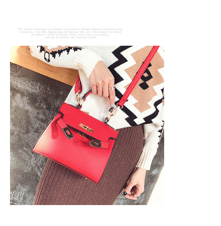 Fashion Brown Square Shape Buckle Decorated Shoulder Bag,Handbags