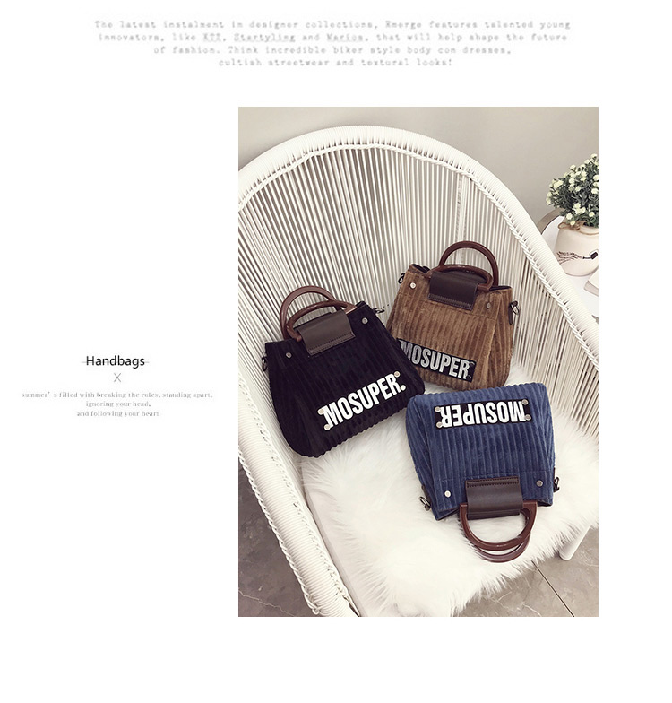 Fashion Blue Letter Pattern Decorated Handbag(2pcs),Handbags