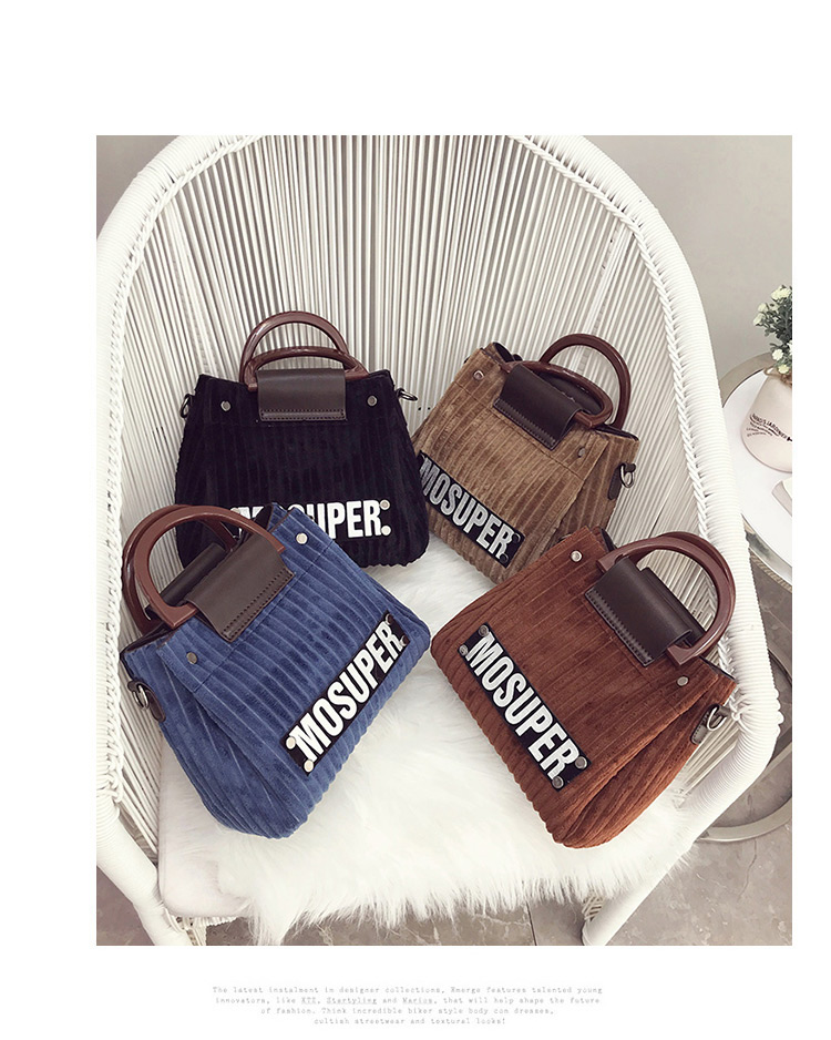 Fashion Blue Letter Pattern Decorated Handbag(2pcs),Handbags