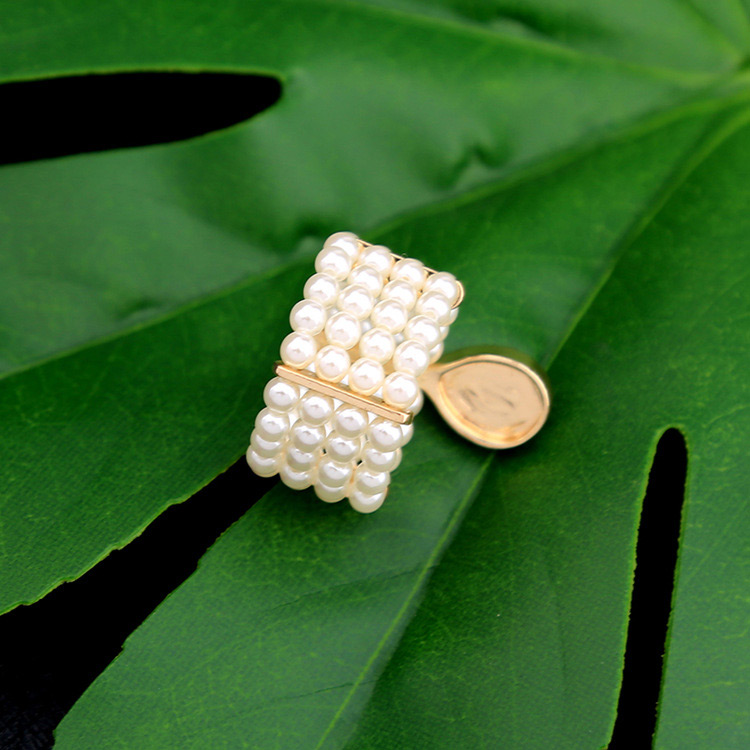 Fashion Gold Color+white Pearls Decorated Multi-layer Ring,Fashion Rings