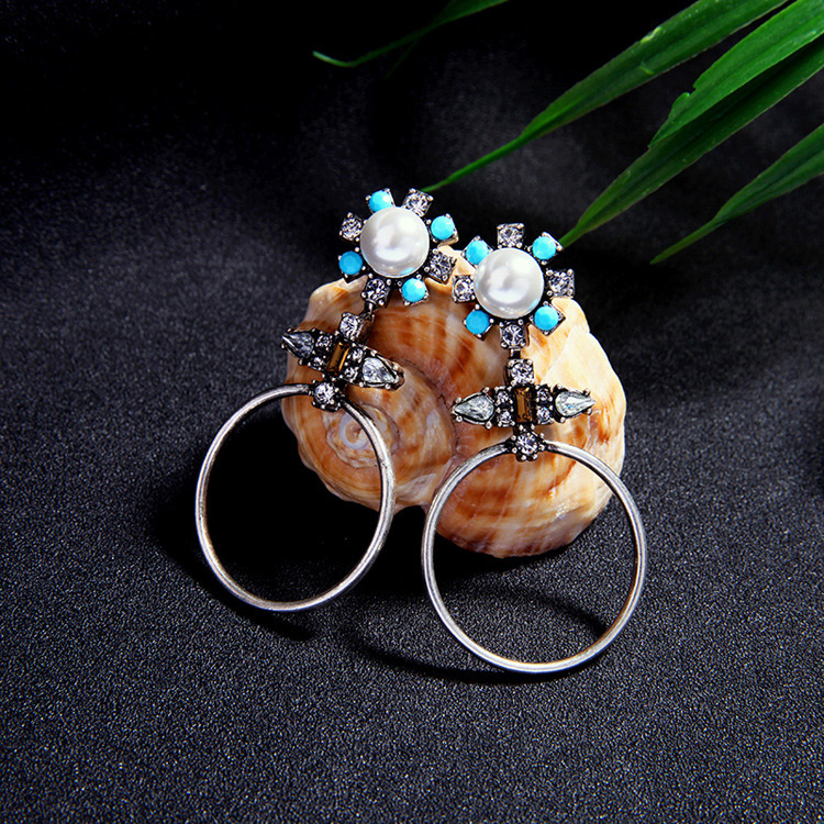 Fashion Silver Color Circular Ring Decorated Simple Earrings,Drop Earrings