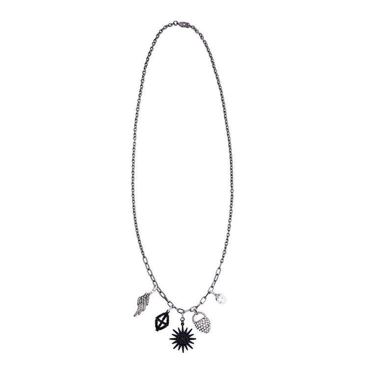 Fashion Silver Color+black Wing&sun Pendant Decorated Necklace,Pendants