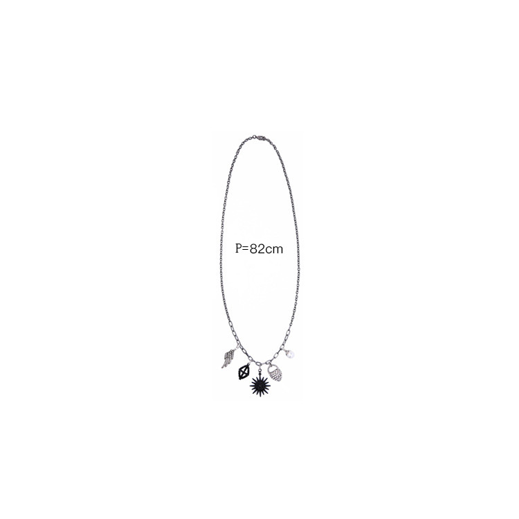 Fashion Silver Color+black Wing&sun Pendant Decorated Necklace,Pendants