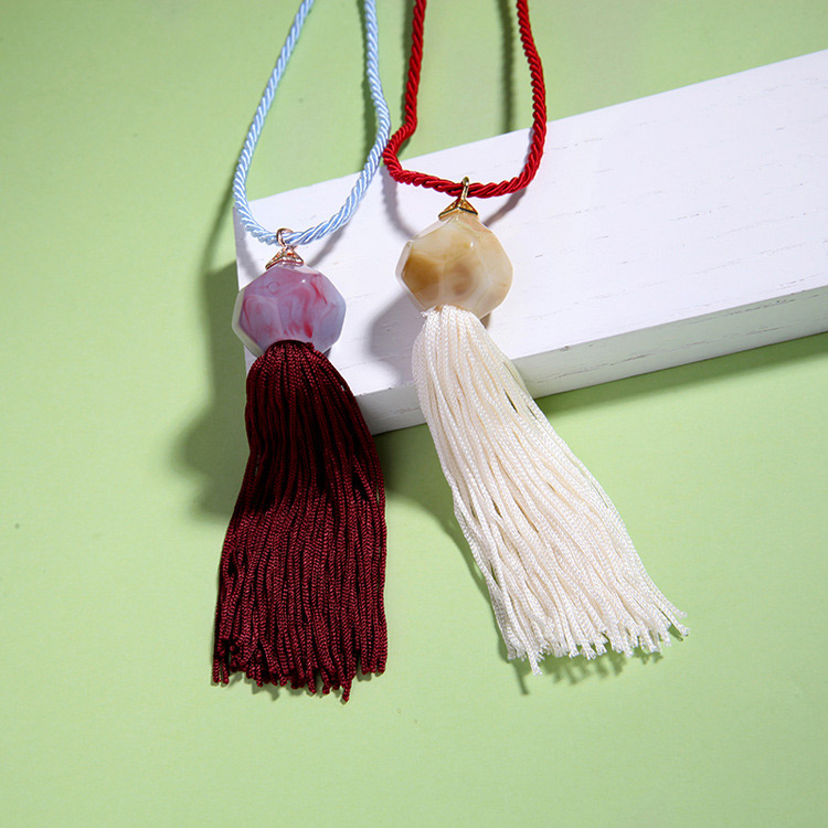 Fashion Claret Red Tassel Pendant Decorated Necklace,Thin Scaves