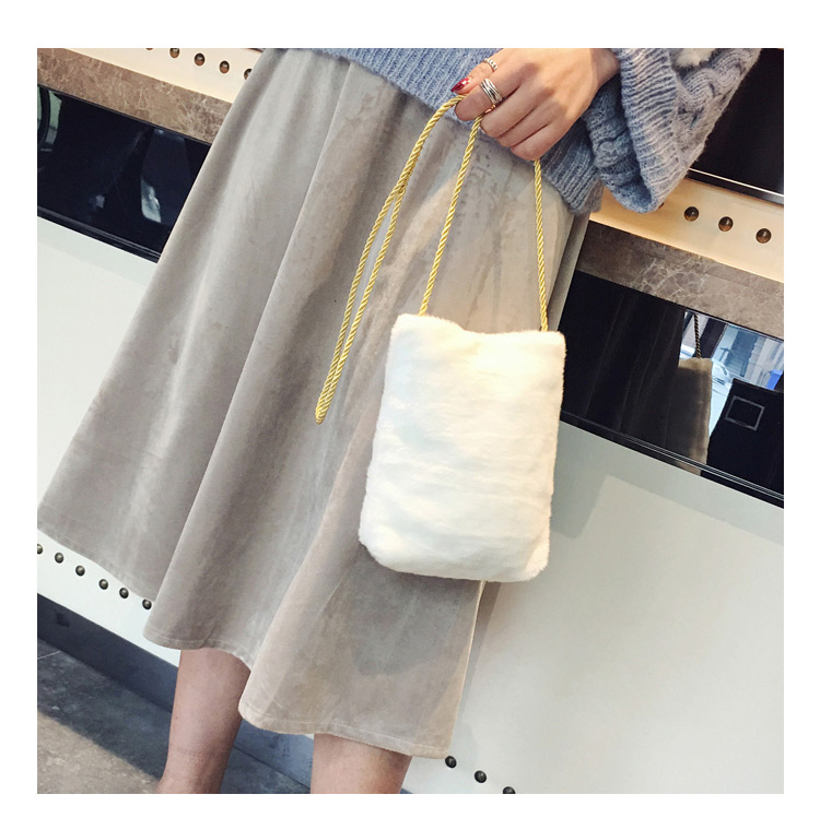 Fashion White Pure Color Decorated Square Shape Mini Bag,Shoulder bags