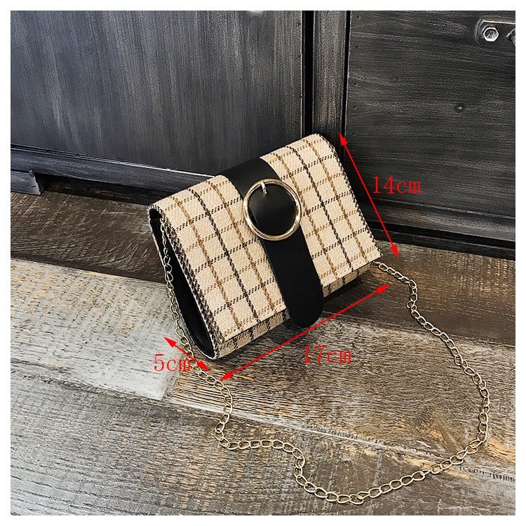 Fashion Black Grid Pattern Decorated Square Shape Bag,Shoulder bags