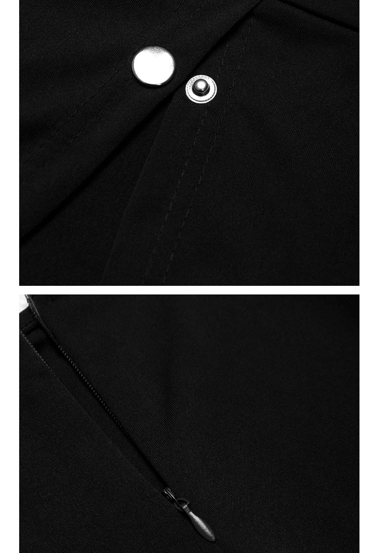 Fashion Black Rivet Decorated Jumpsuit,Pants