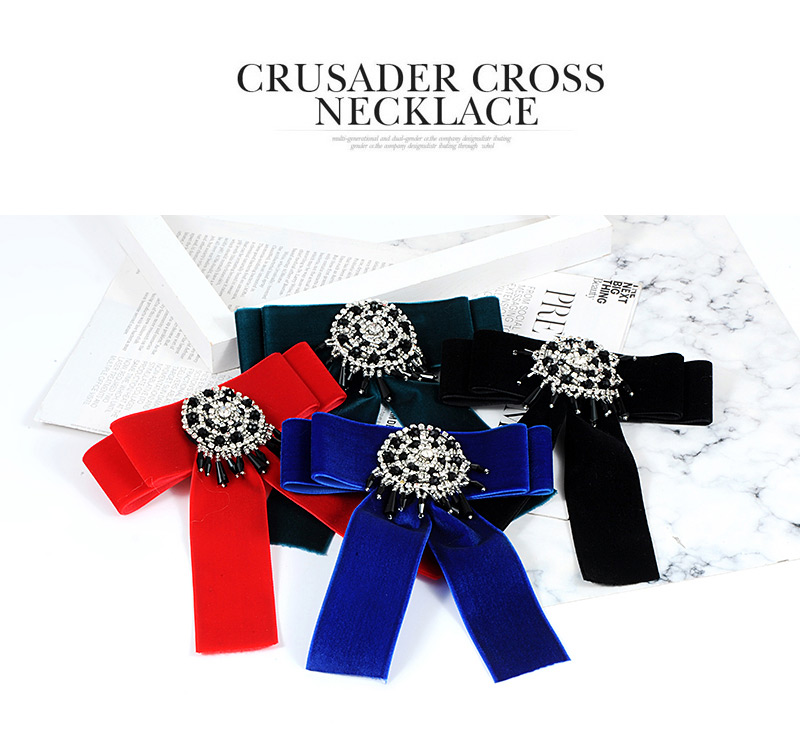 Fashion Red Bead Decorated Bowknot Brooch,Korean Brooches