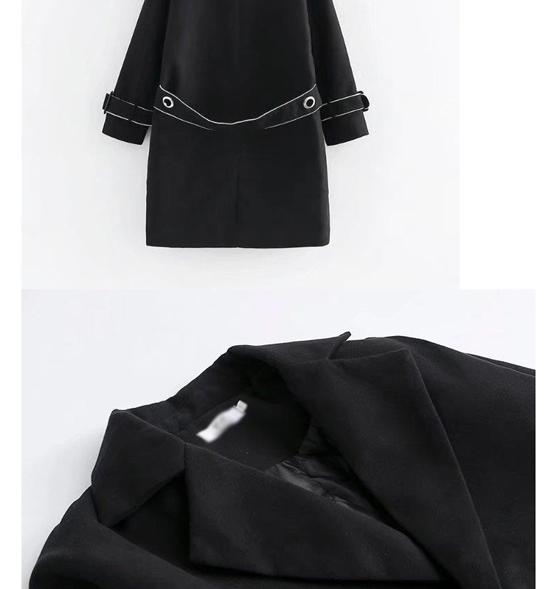 Fashion Black Pure Color Decorated Thicken Coat,Coat-Jacket