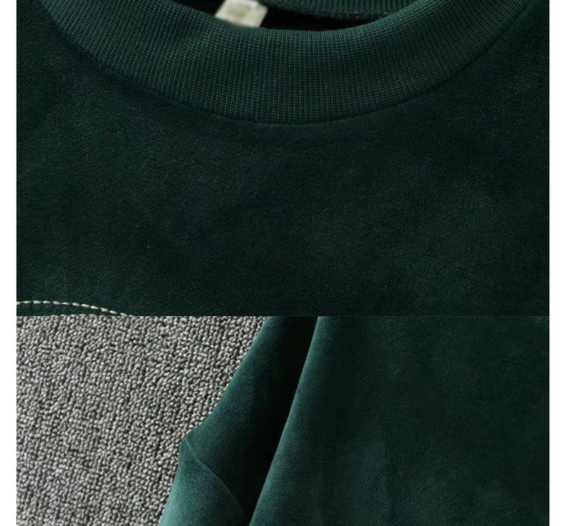 Fashion Green Embroidery Letter Decorated Round Neckline Sweater,Sweatshirts