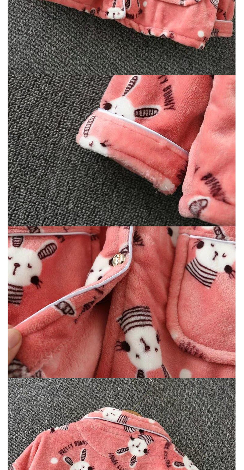 Fashion Pink Rabbit Pattern Decorated Warming Pajamas Suit,CURVE SLEEP & LOUNGE