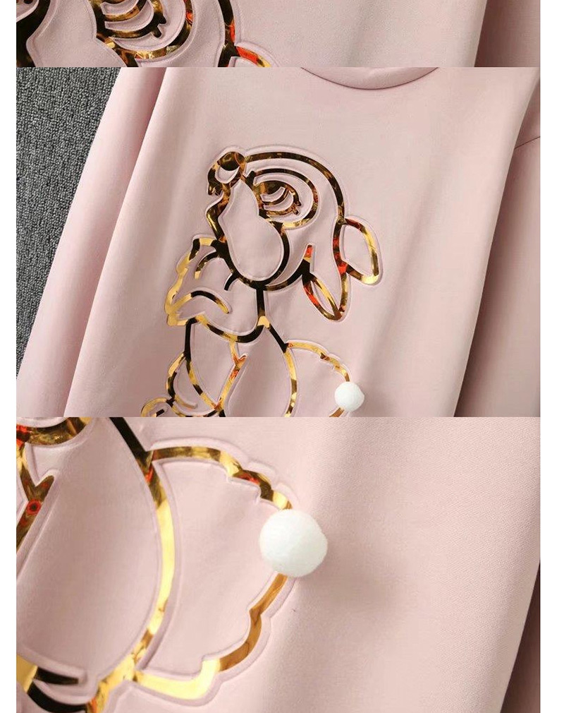 Fashion Pink Dog Pattern Decorated Thicken Dress,Sweatshirts