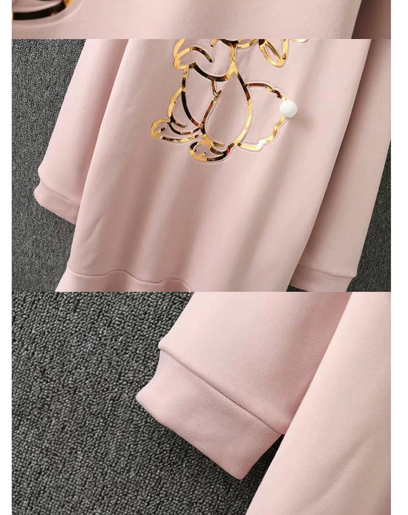 Fashion Pink Dog Pattern Decorated Thicken Dress,Sweatshirts