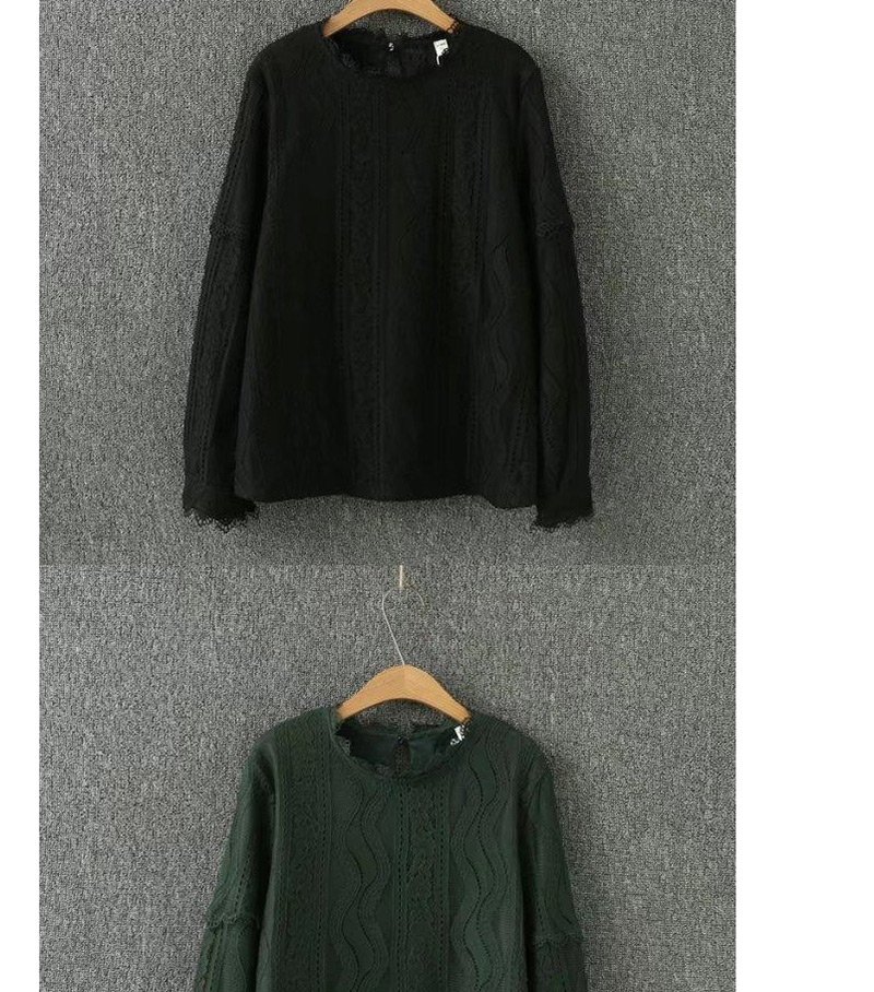 Fashion Black Pure Color Decorated Thicken Blouse,Sweatshirts