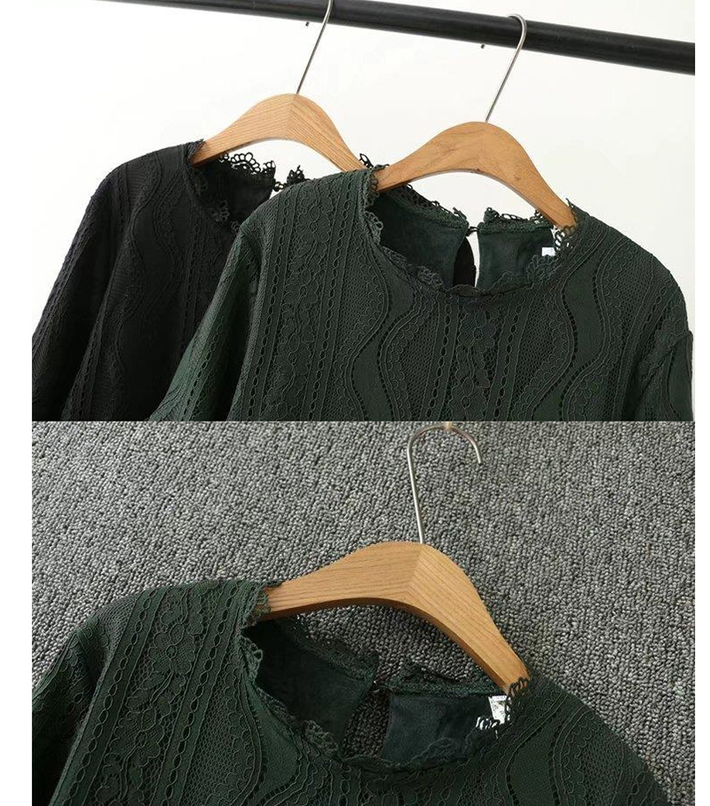 Fashion Green Pure Color Decorated Thicken Blouse,Sweatshirts