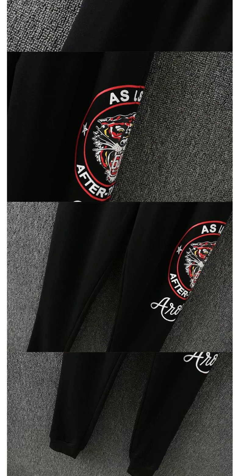 Fashion Black Tiger Pattern Decorated Hoodie Suits,Sweatshirts