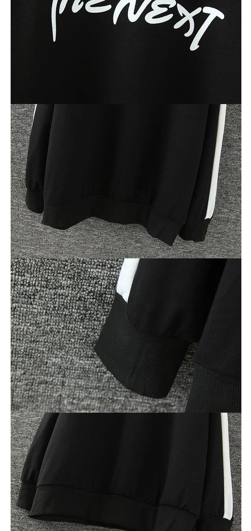 Fashion Black Letter Pattern Decorated Simple Suits,Sweatshirts