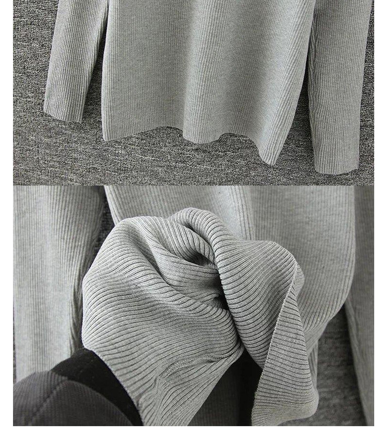 Fashion Black V Neckline Design Pure Color Blouse,Sweater