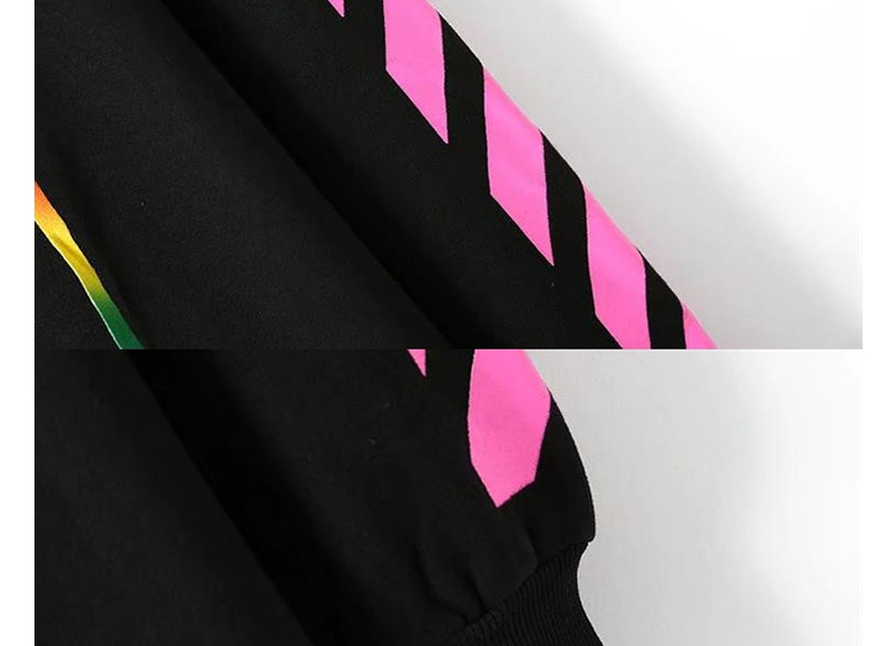 Fashion Black Stripe Pattern Decorated Thicken Hoodie,Sweatshirts
