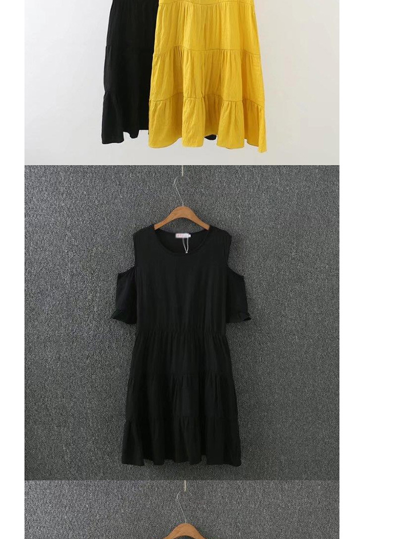 Fashion Black Pure Color Decorated A Shape Desing Dress,Long Dress