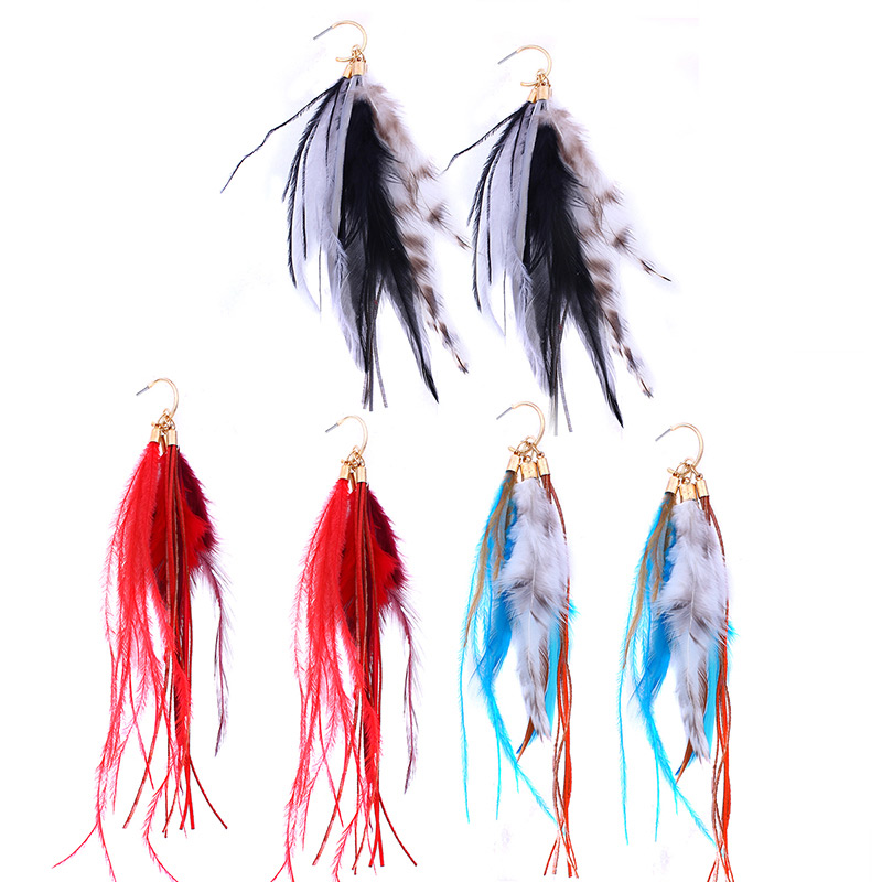 Fashion Black Feather Pendant Decorated Simple Earrings,Drop Earrings