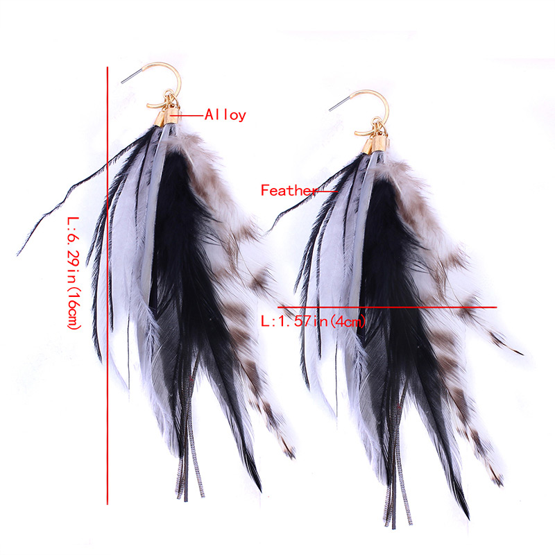 Fashion Blue Feather Pendant Decorated Simple Earrings,Drop Earrings