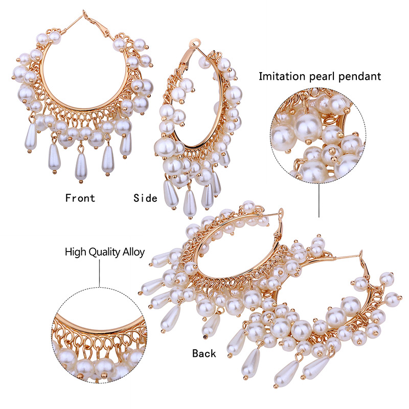 Fashion Gold Color Pearls Decorated Pure Color Earrings,Drop Earrings