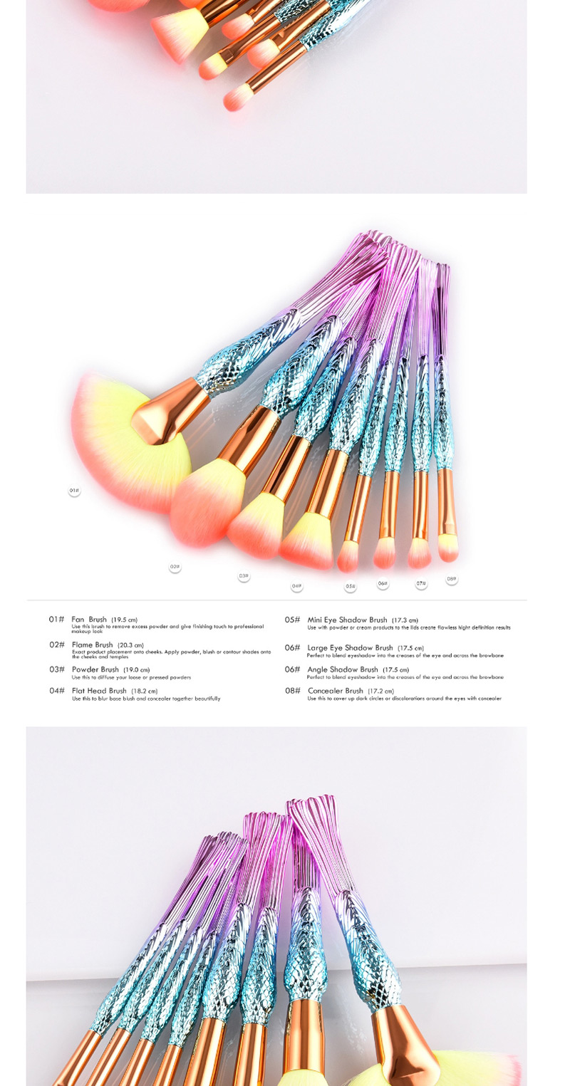 Trendy Yellow+pink Color Mathcing Design Simple Eye Brush(10pcs),Beauty tools