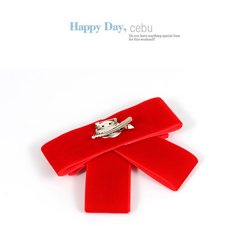 Trendy Red Diamond Decorated Bowknot Brooch,Korean Brooches