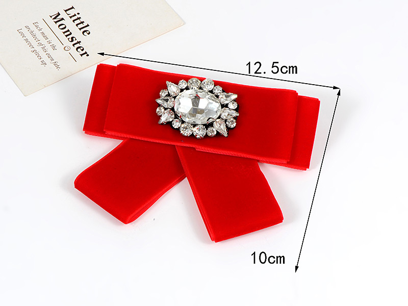 Trendy Sapphire Blue Diamond Decorated Bowknot Brooch,Korean Brooches