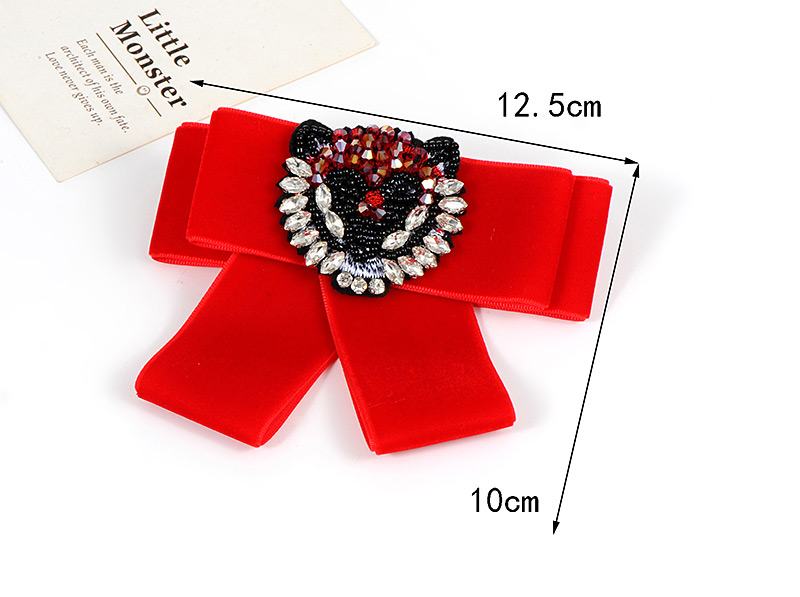 Trendy Red Monkey Pattern Decorated Bowknot Brooch,Korean Brooches
