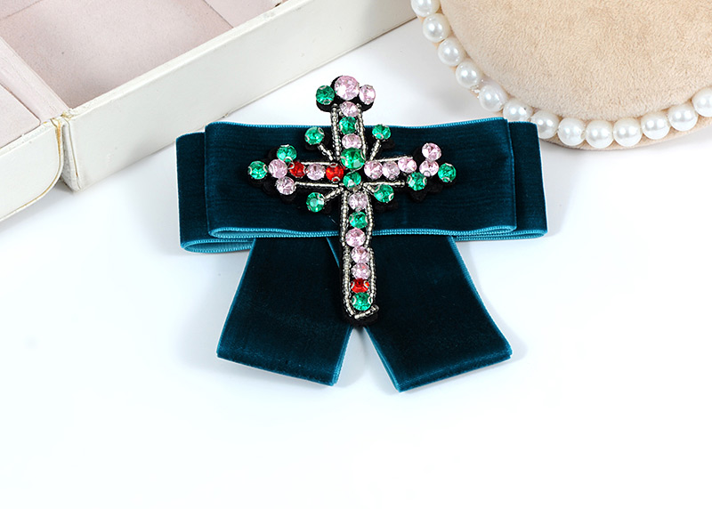 Trendy Navy Cross Shape Decorated Bowknot Brooch,Korean Brooches