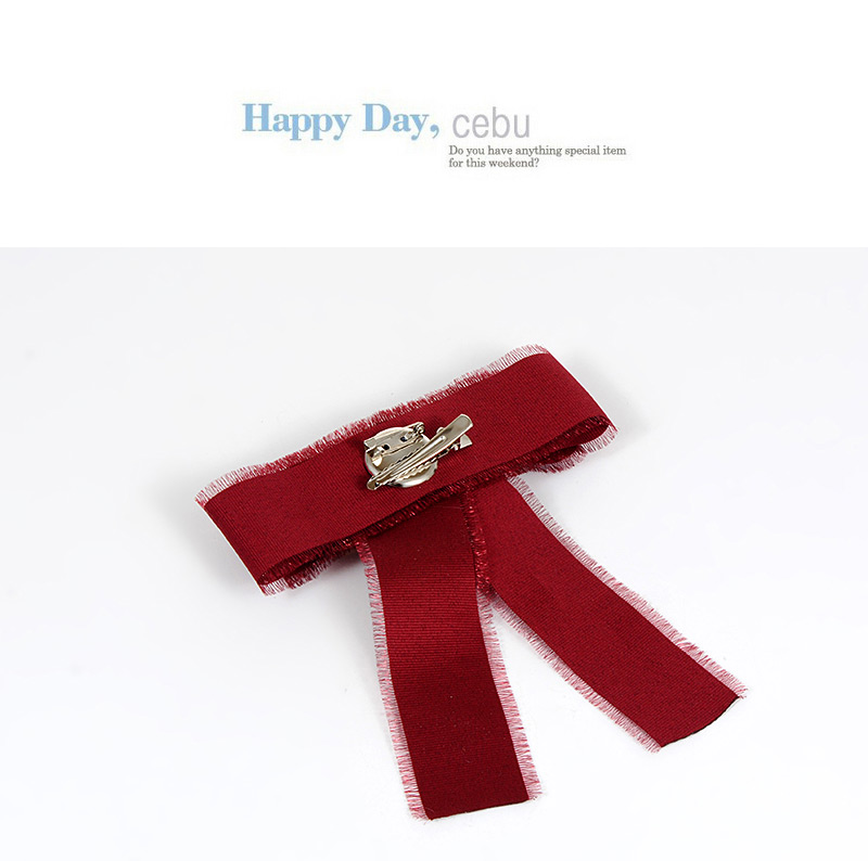 Trendy Claret Red Flower Shape Design Bowknot Brooch,Korean Brooches