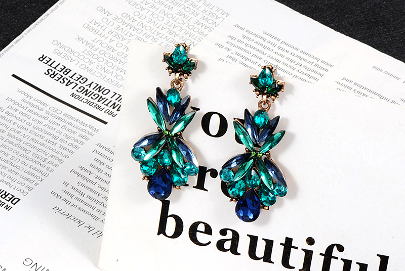 Fashion Black Geometric Shape Diamond Decorated Earrings,Drop Earrings