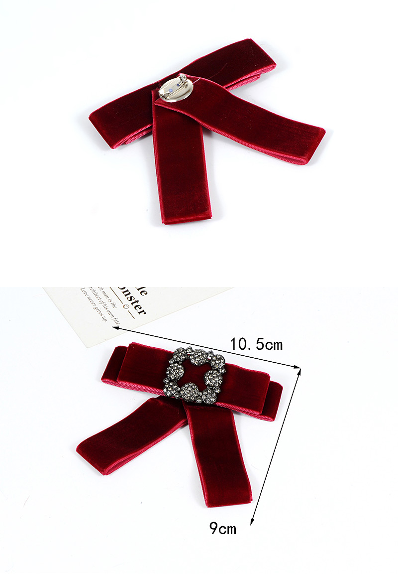Fashion Red Diamond Decorated Bowknot Brooch,Korean Brooches