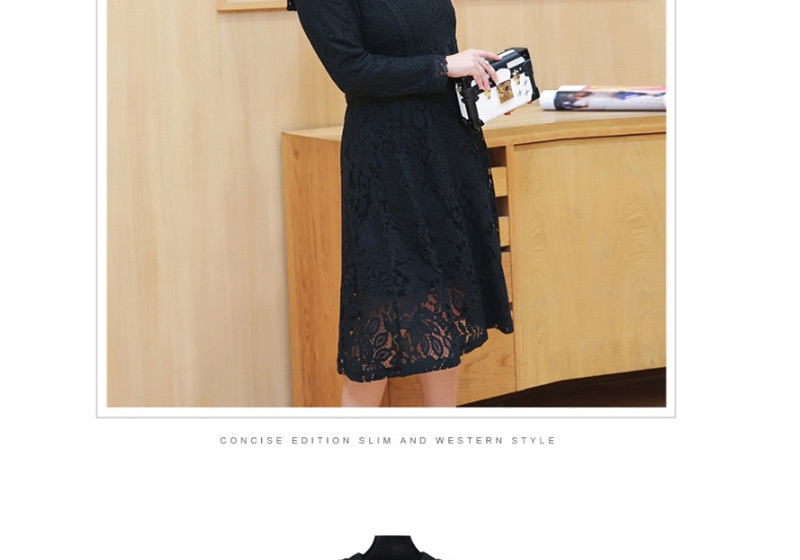 Fashion Black Pure Color Decorated Thicken Dress,Long Dress