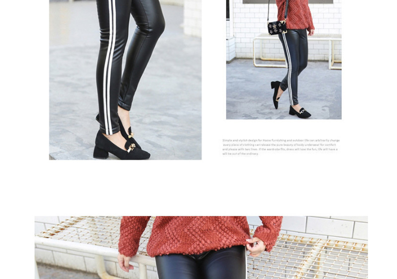 Fashion Black Stripe Pattern Decorated Thicken Pants,Pants